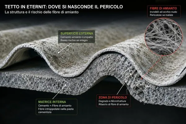 come è fatto un tetto in eternit e dove è pericoloso