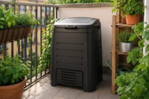 compostiera per compost su balcone