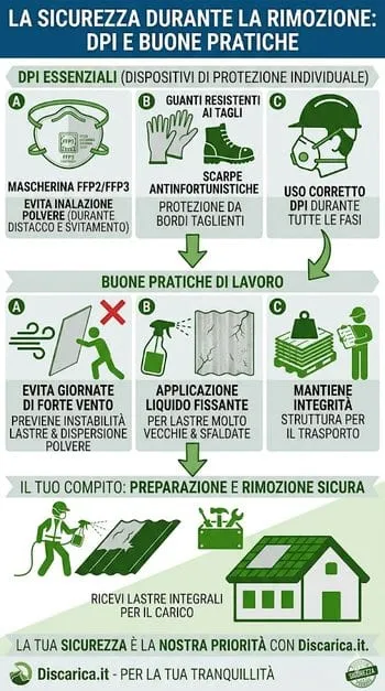 il fibrocemento va rimosso in modo sicuro