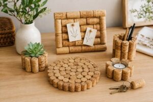 Riciclo creativo dei tappi in sughero realizzando oggetti decorativi per la casa