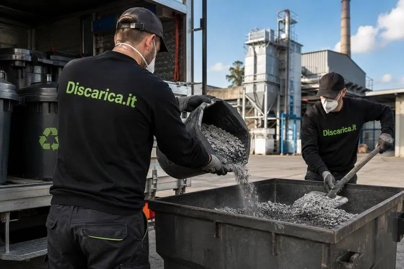 immagine operatori che smaltiscono ceneri