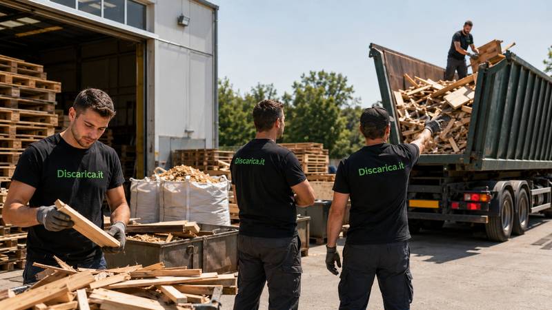 immagine operatori smaltimento legno