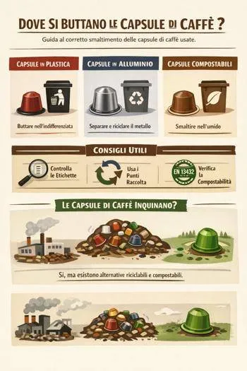 infografica capsule caffè come smaltirle