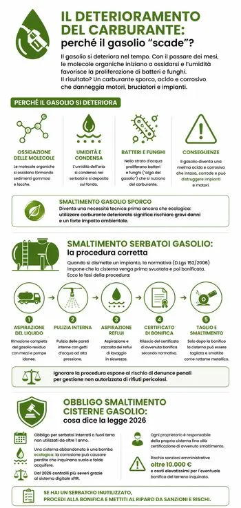 infografica deterioramento carburante