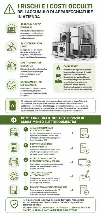 infografica elettrodomestici sanzione smaltimento errato