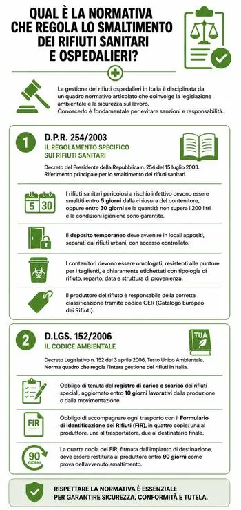 infografica normativa smaltimento rifiuti ospedali