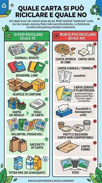 infografica quale carta posso riciclare