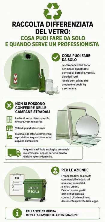 infografica raccolta differenziata del vetro