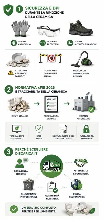 infografica sicurezza e dpi per smaltire la ceramica