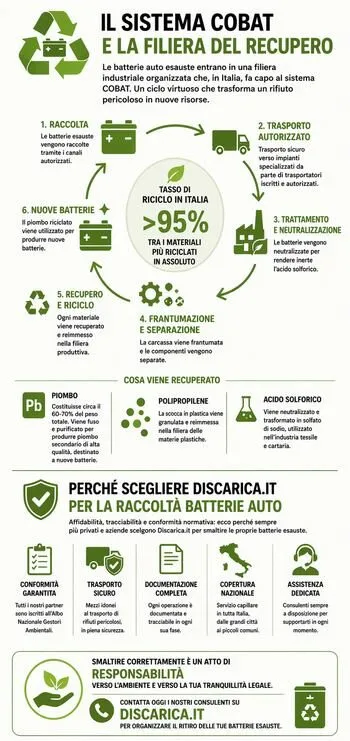 infografica sistema cobat per recupero batterie auto