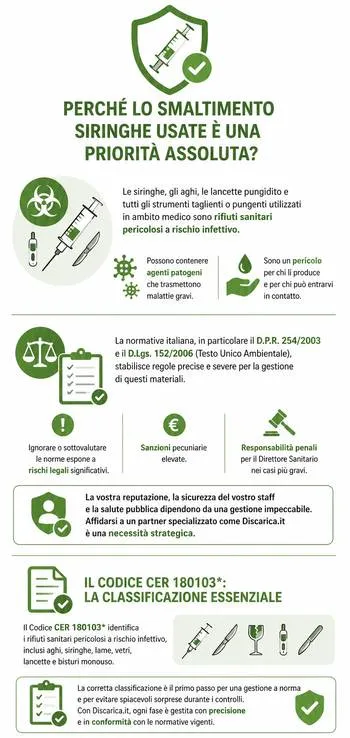 infografica smaltimento delle siringhe usate