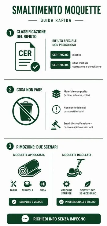 infografica smaltimento moquette
