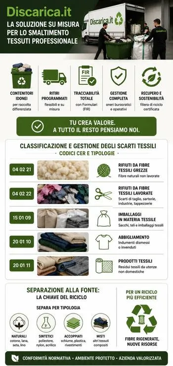 infografica smaltimento scarti di tessuti