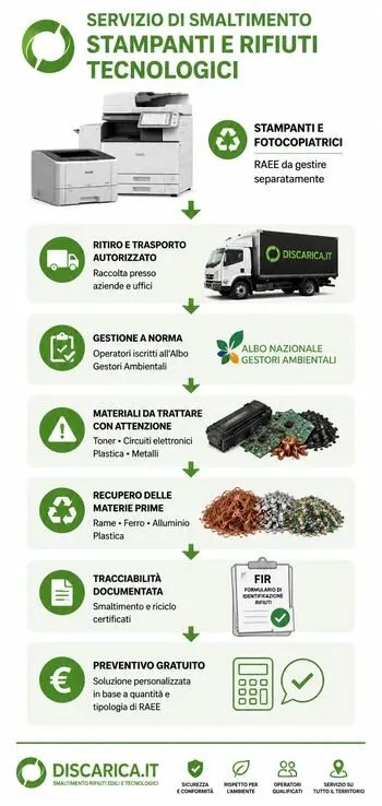 infografica su come smaltire stampanti