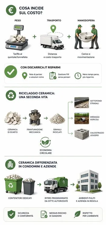 infografica sui costi e info su come smaltire la ceramica