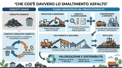 infografica sullo smaltimento dell'asfalto