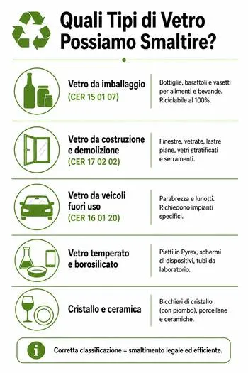 infografica tipi di vetro come smaltirli correttamente