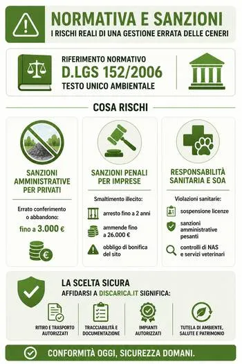 normativa e sanzioni per smaltire le ceneri