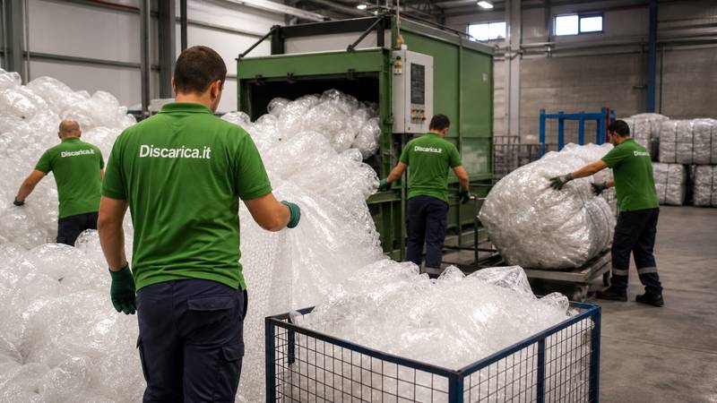 operatori smaltiscono pluriball