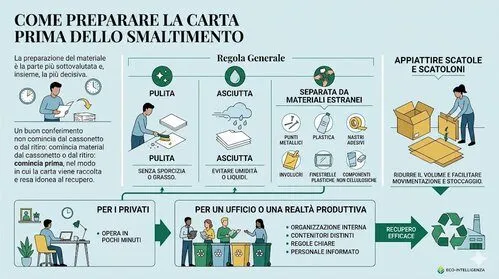 preparare la carta per lo smaltimento infografica