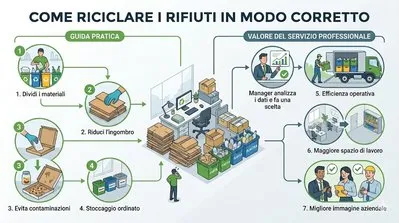 riciclare i rifiuti in modo corretto infografica