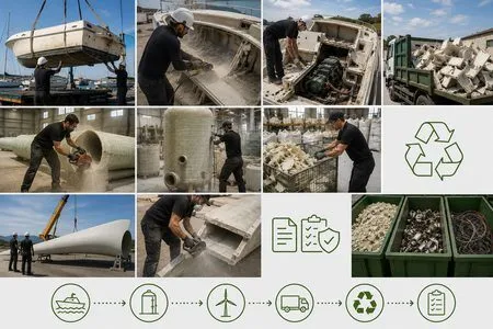 smaltimento pale eoliche, barche e rifiuti in vetroresina